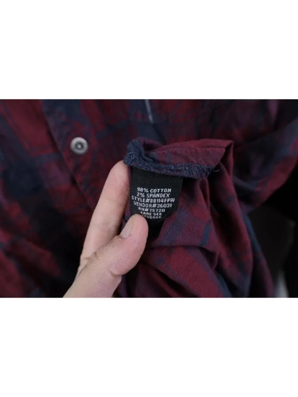 Buckle Black No 48 Mens 2XL Athletic Fit Thick Stitch UFC MMA Button Shirt Plaid